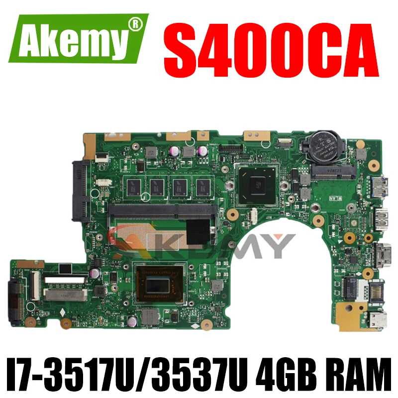 

S400CA Laptop motherboard for ASUS VivoBoo S500CA S400C S500C original mainboard 4GB-RAM I7-3517U/3537U