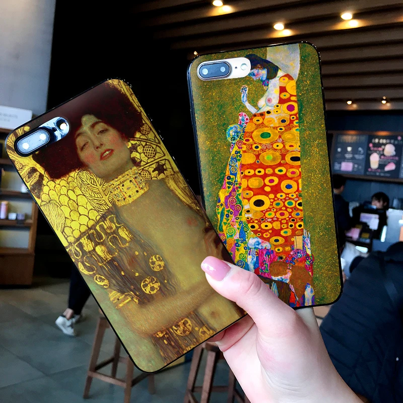 Mobile Phone Cases for iPhone X XS MAX XR 6 s 7 8 Plus Case Fashion Soft Silicone Fitted Back Cover Gustav Klimt | Мобильные