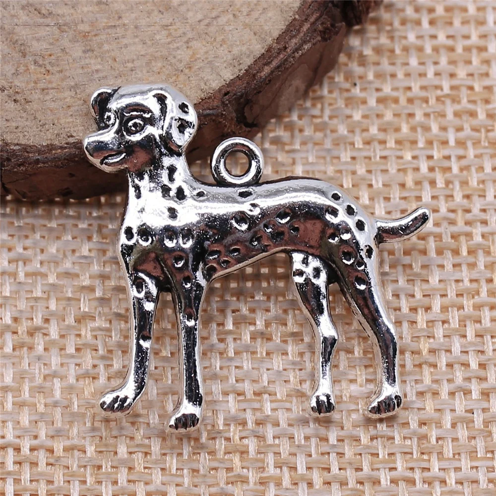 WYSIWYG 3 шт. 29x29 мм Подвески щенок далматинская собака металлический сплав ювелирные
