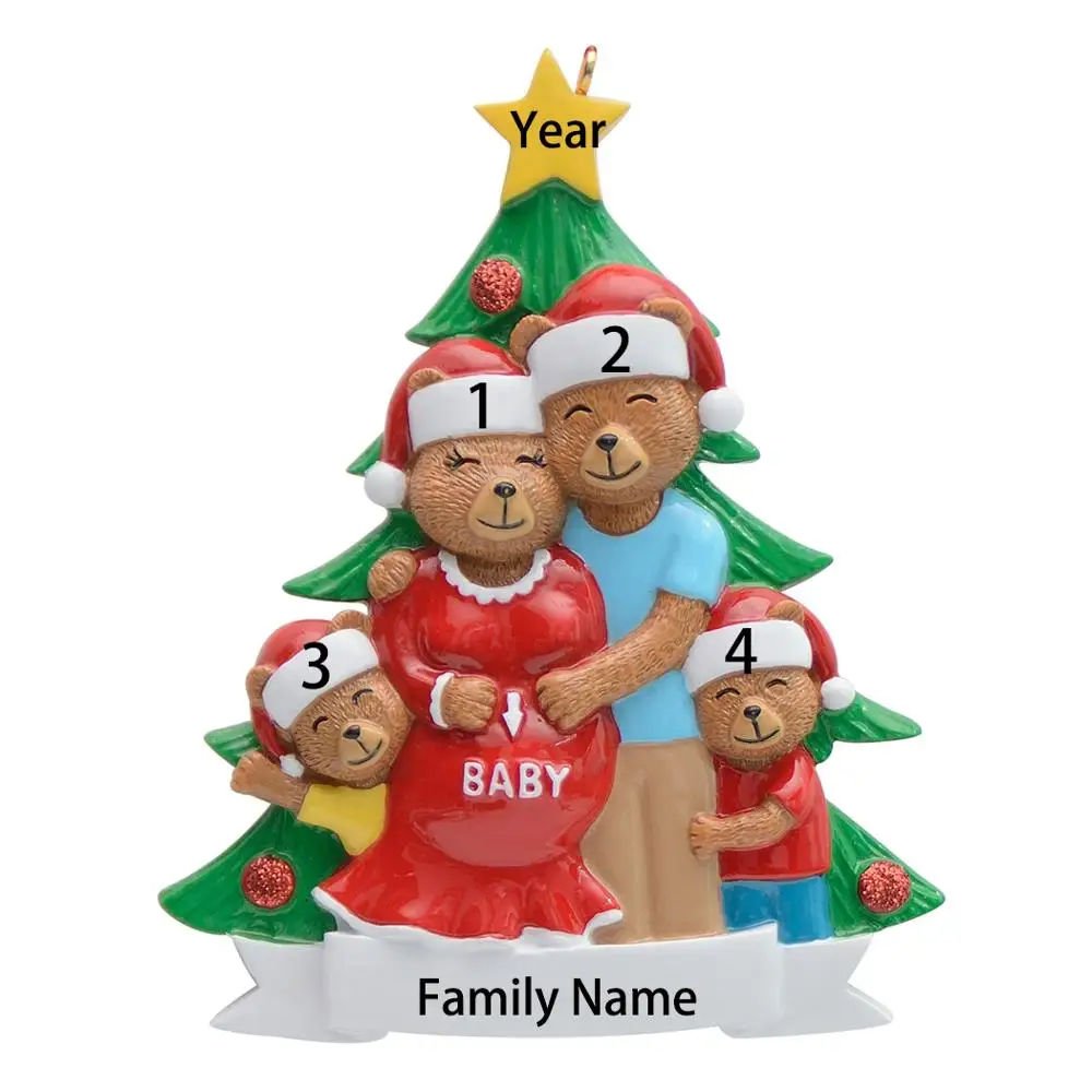 Оптовая продажа смолы Maxora беременных медведь семья из 4 персонализированные