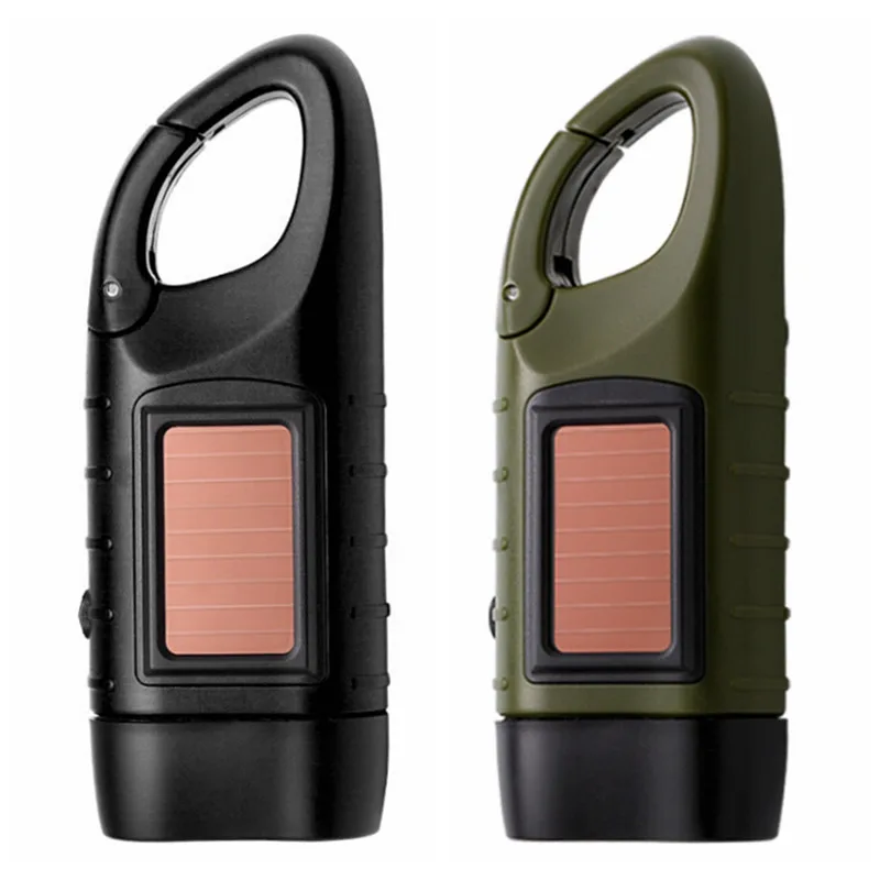 

Portable Hand Crank LED Flashlight Dynamo Torch Lantern Professional Solar Power Tent Light for Outdoor Camping Mountaineering