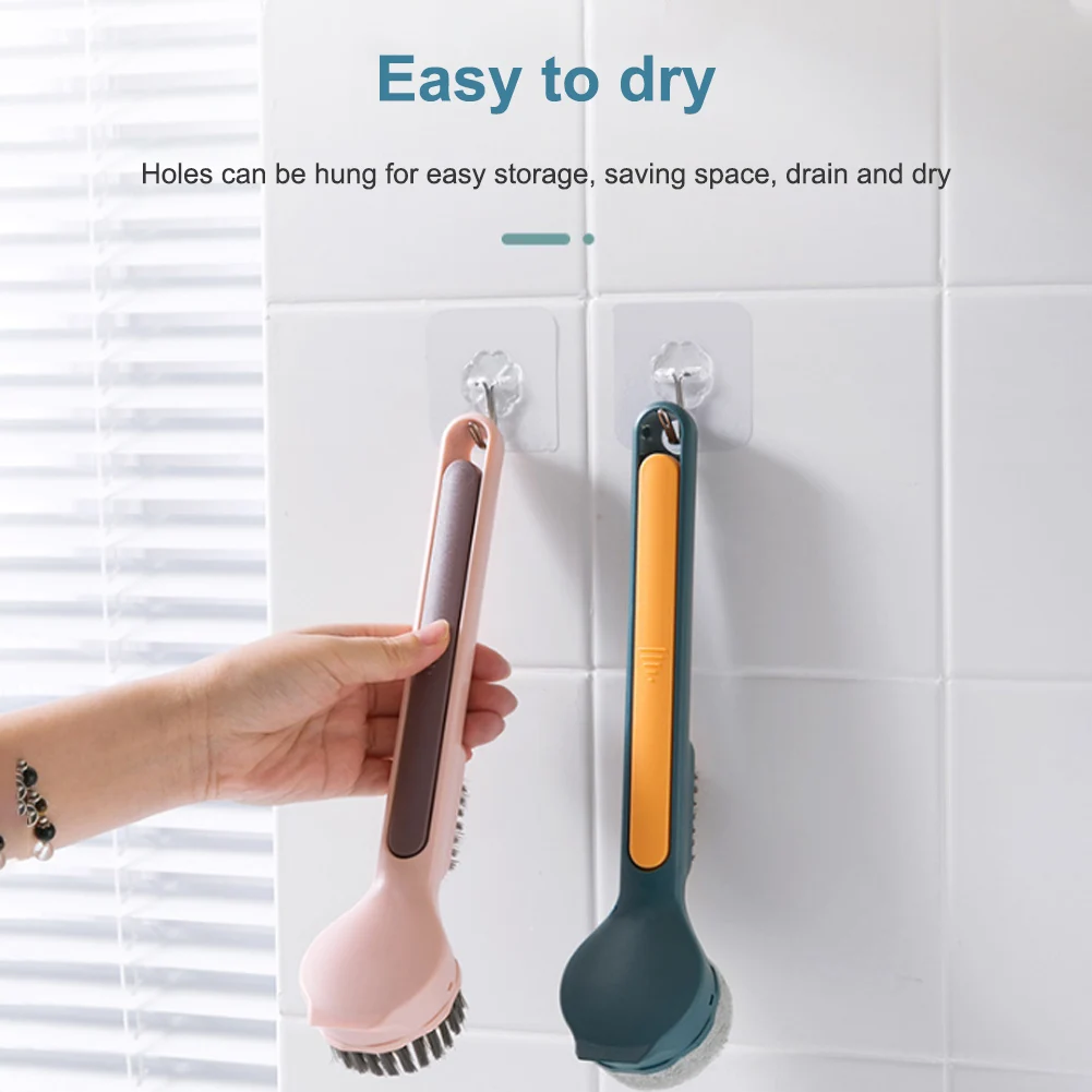 

Pot Brush Artifact Household Cup Brush Kitchen Multi-Function Washing Non-Stick Kitchen Dish Brush with Slip-resistance Handle