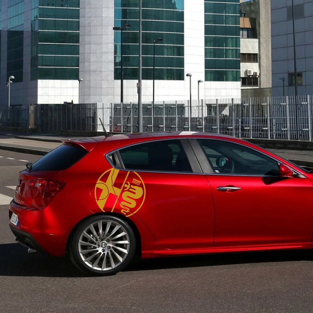 2 шт. наклейки на боковые двери автомобиля для Alfa Romeo MiTo Giulietta 147 156 159 166 Авто Виниловая пленка наклейки аксессуары для тюнинга автомобиля