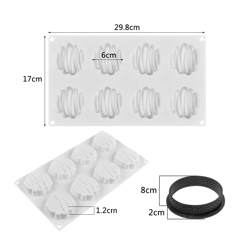 SILIKOLOVE 8 полости 3D силиконовый торт молд, аксессуары для выпечки DIY мусс жаропрочная посуда для десерта инструменты для украшения приготовления пищи формы