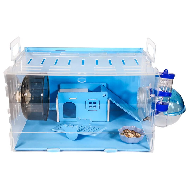 Акриловая прозрачная клетка для хомяка гнездо Золотого медведя вилла одиночные