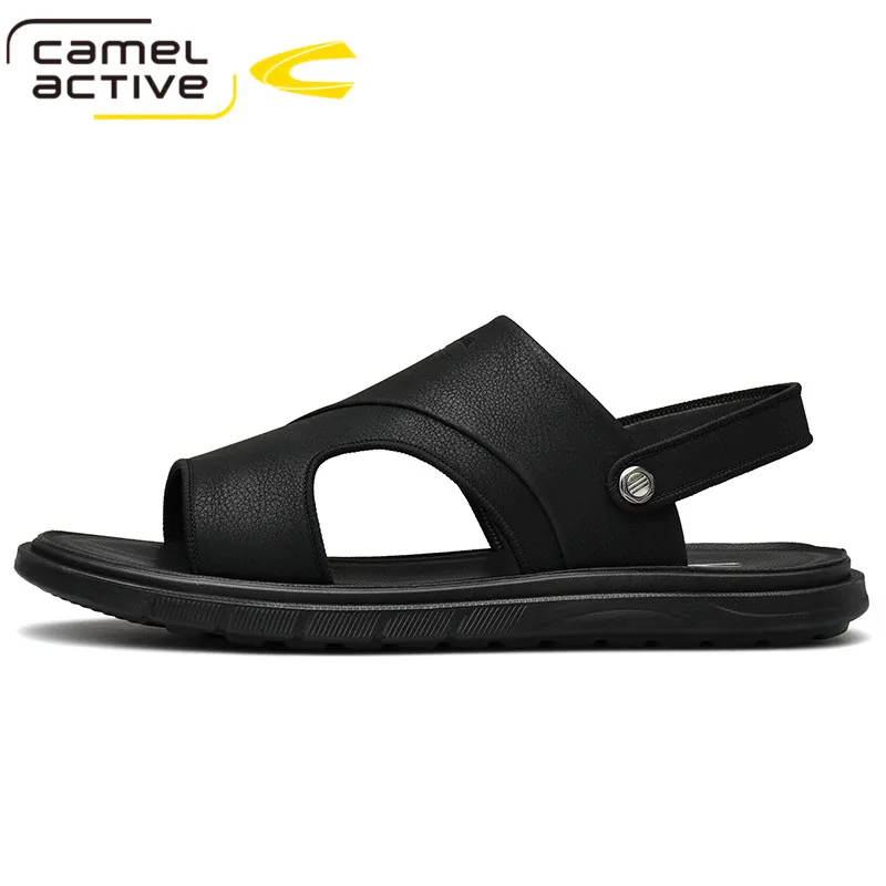 Мужские пляжные сандалии Camel Active черные повседневные Шлепанцы из искусственной