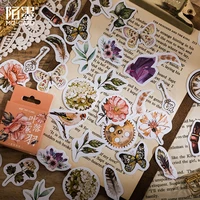 46pcspack vintage butterfly plant flower stickers set scrapbooking stickers for journal planner diy crafts scrapbooking diary