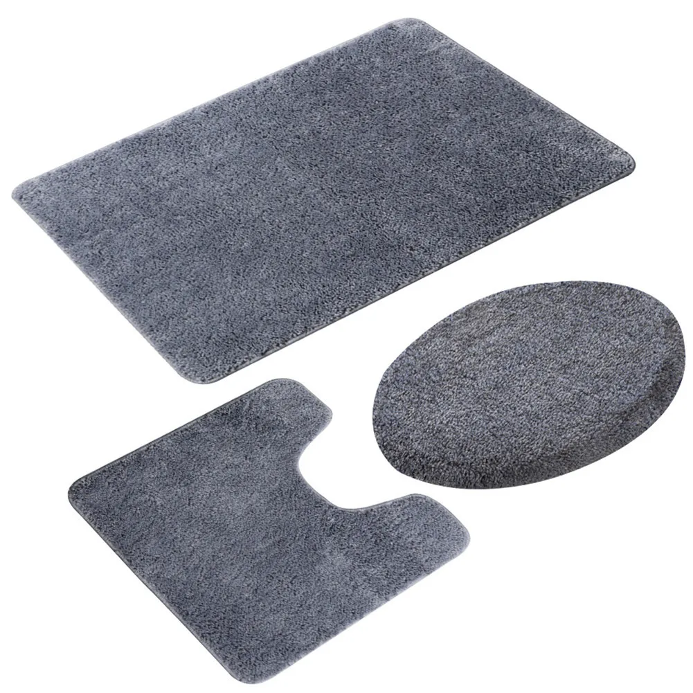 

European-style Toilet Three-piece Bathroom supplies Mat Anti-slip Microfiber Absorbent Carpet Household Shower room Bathtub Mats