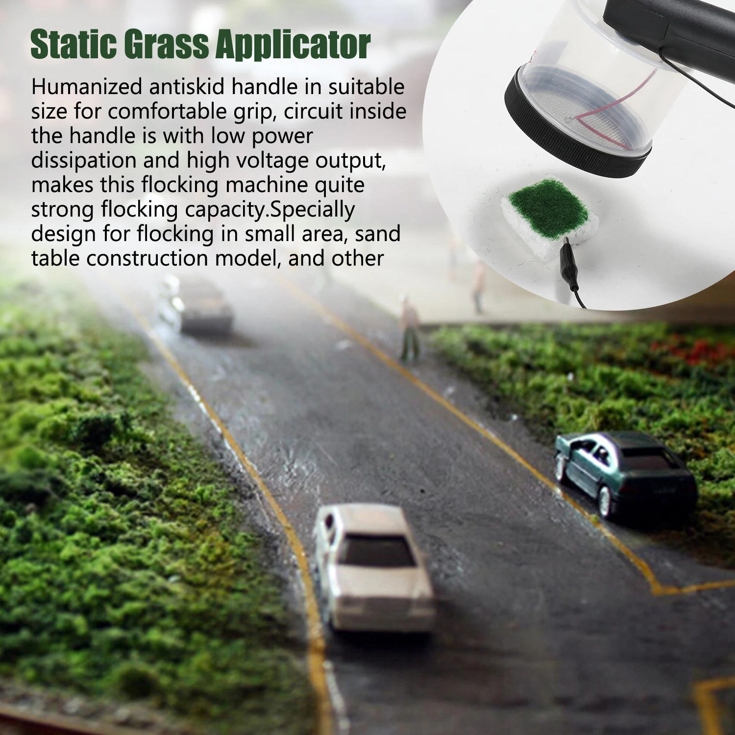 Миниатюрный статический аппликатор для флокирования травы из АБС пластика с