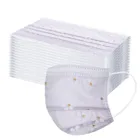 Маска для лица одноразовая из нетканого материала, с цветочным рисунком
