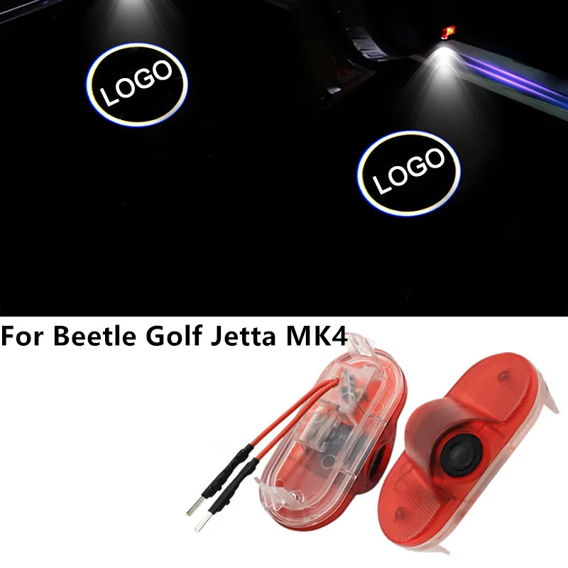 

2pcs Car LED Courtesy ghost shadow welcome light Laser logo projector door lamp For Beetle Golf Jetta MK4 1998 2000 1J0 947 411