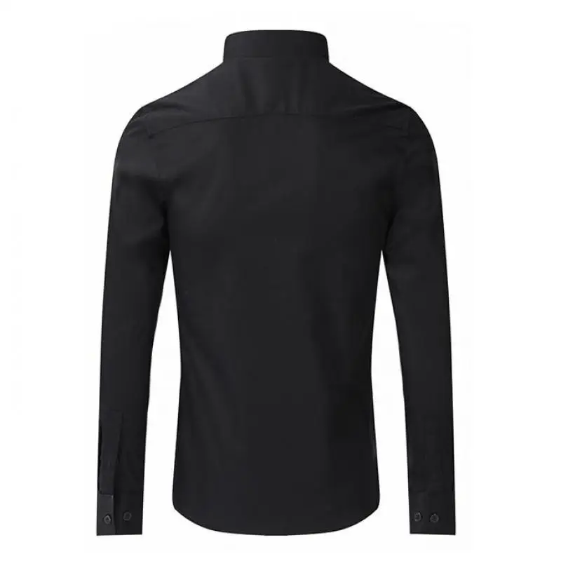 

Рубашка мужская приталенная с длинным рукавом, роскошная белая, черная, блестящая вышивка, повседневная одежда для вечеринок, 3XL