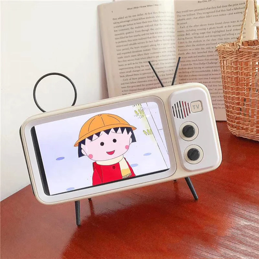 3 in 1 desktop phone stand base with 1500mah battery bluetooth speaker mini tv style for 4 7 6 2 inch holder for iphone 12 pro free global shipping