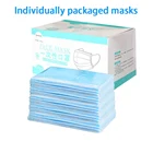 Индивидуальные маски для рта, 3-слойные одноразовые маски от пыли, нетканые маски из мелтблауна, эластичные маски для лица с петлями для ушей