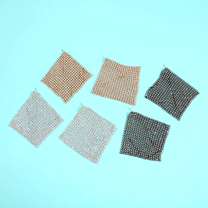 Модные висячие серьги со стразами женские ювелирные изделия геометрический