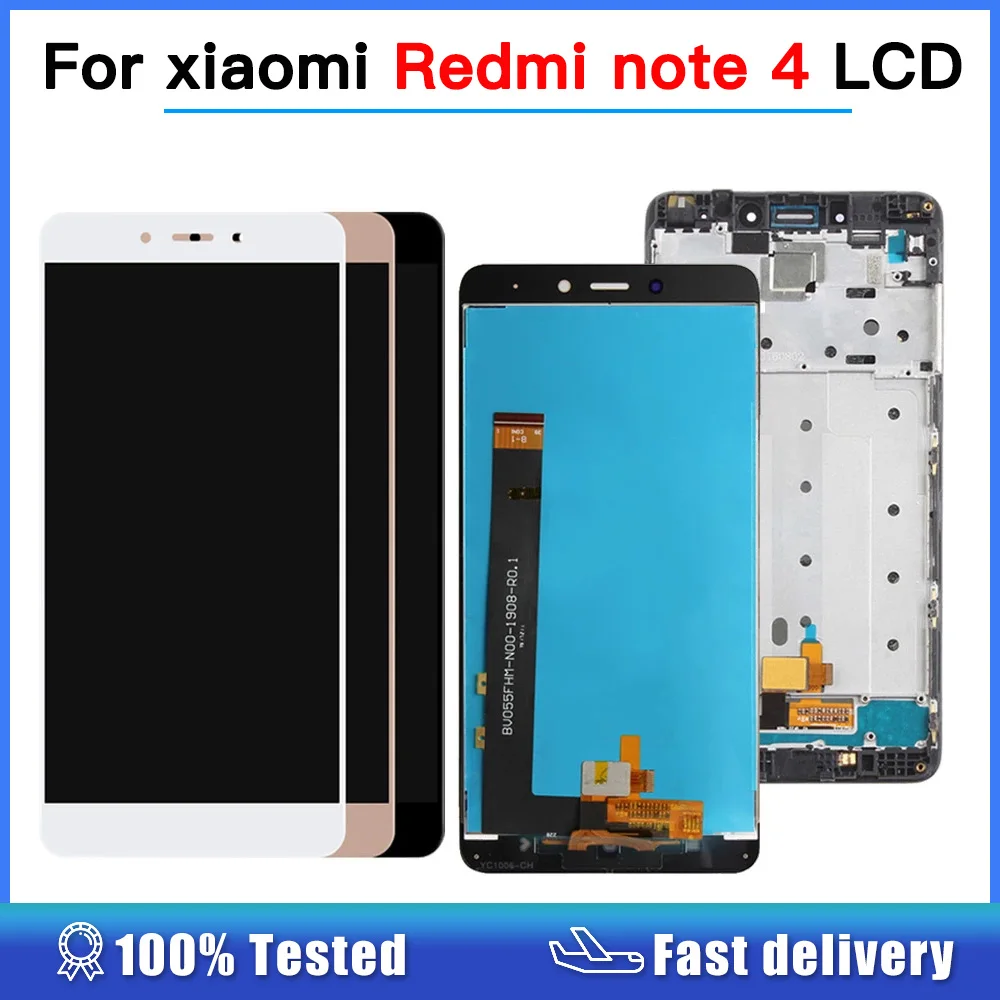 Для Xiaomi redmi Note 4 ЖК-дисплей дигитайзер в сборе с рамкой сенсорный экран 5