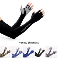 sun protection gloves cool half arm sleeves ice silk hand sleeves fingerless silicone non slip extended arms driving