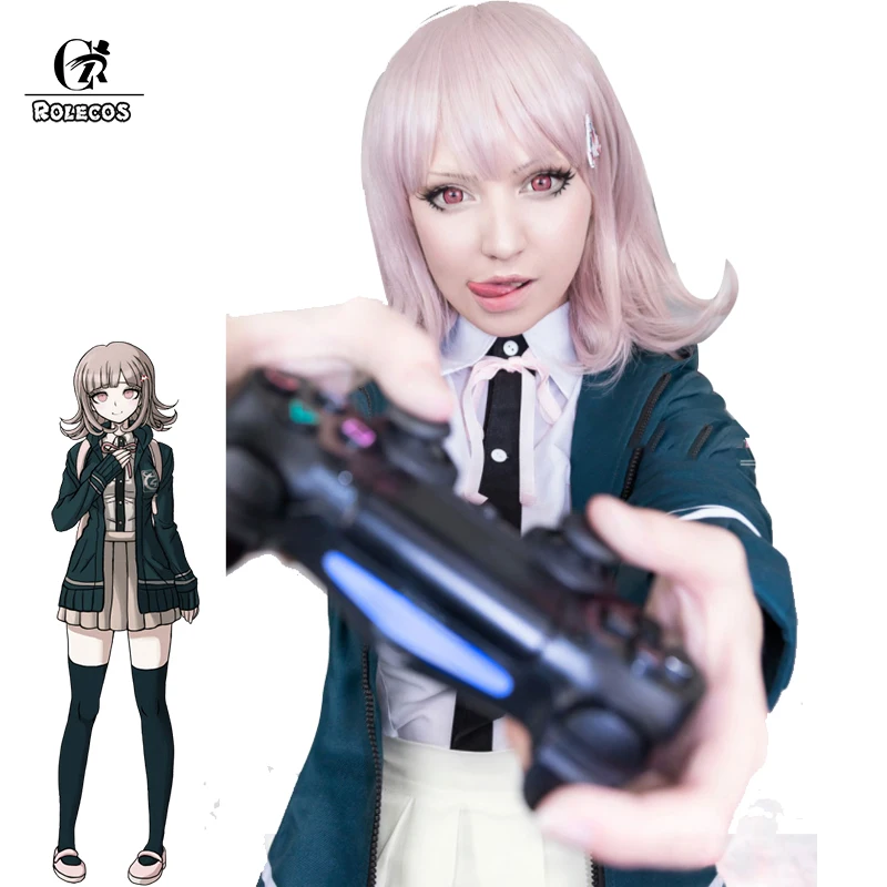 ROLECOS игра Danganronpa Косплей Nanami ChiaKi парики 35 см аниме косплей волосы синтетические
