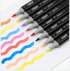 Маркеры для скетчей Touchnew, одноцветные, на масляной и спиртовой основе, двухсторонние, для рисования школьников