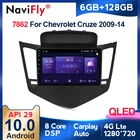 Автомобильный мультимедийный плеер NaviFly, 6 ГБ + 128 ГБ, 8 ядер, Carplay QLED 1280x720, Android 10,0, радио, GPS, для Chevrolet Cruze J300 2008-2014