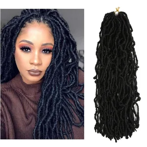 AliRobam Nu Locs волосы для вязания крючком, 24 дюйма, искусственные вьющиеся волосы, синтетические плетеные волосы для наращивания для женщин, натуральные черные