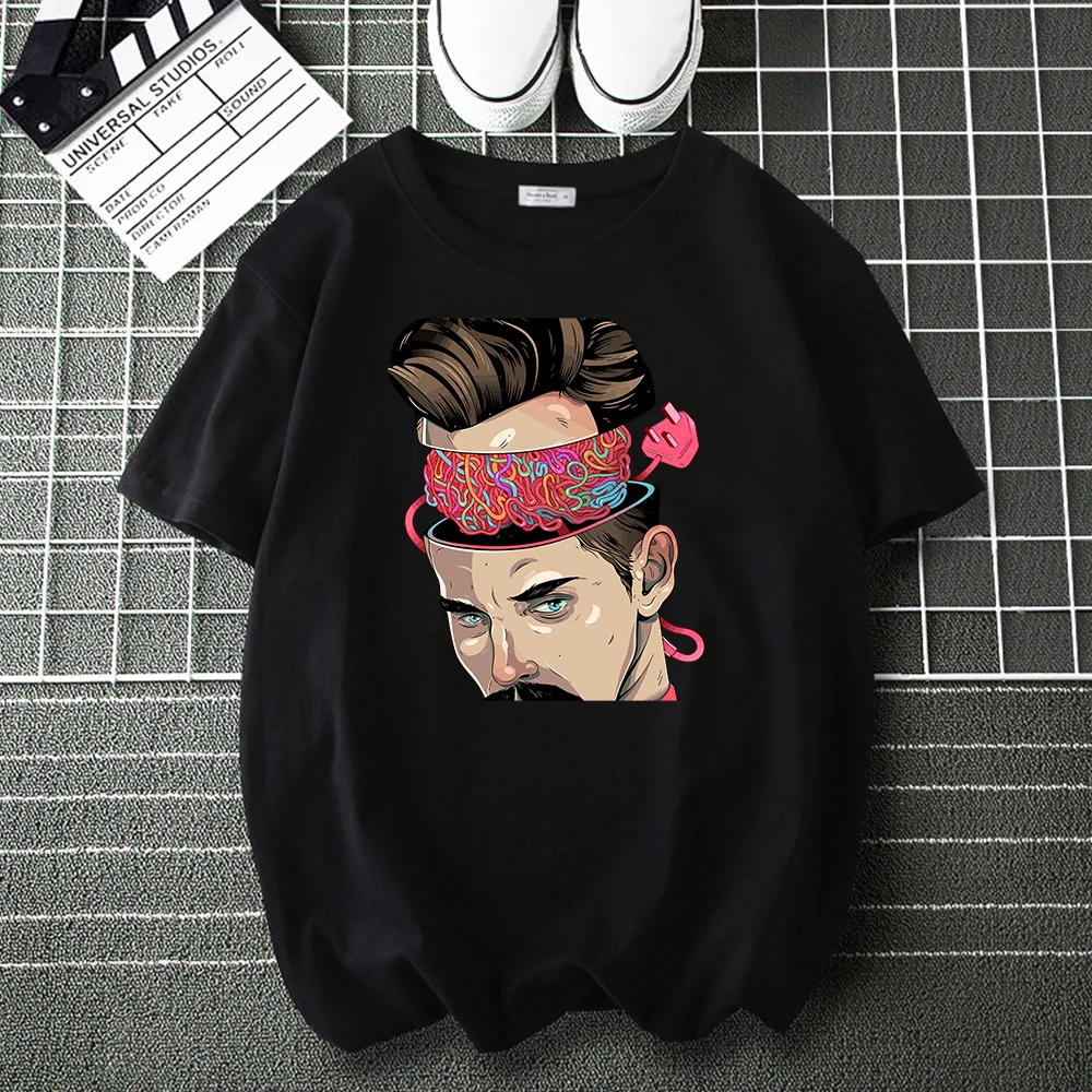 

Популярная забавная модная футболка с граффити и творчеством, хлопковая футболка для мужчин и женщин, повседневные свободные топы, мужские ...