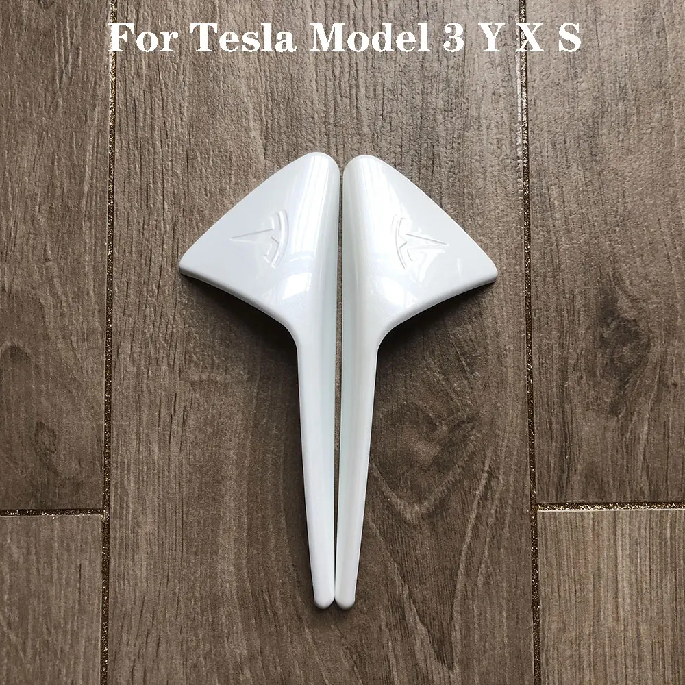 

For Tesla Model Y 3 X S White ABS Side camera protection cover 2PCS