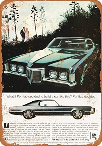

Металлический знак 1969 Pontiac Grand Prix 2-винтажный Настенный декор для кафе, пива, бара, декоративные поделки