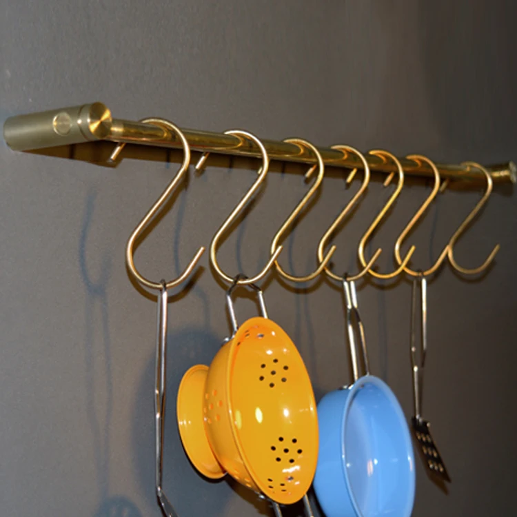 Твердый латунный длинный крюк для подвески двери пальто шкаф хранения домашних