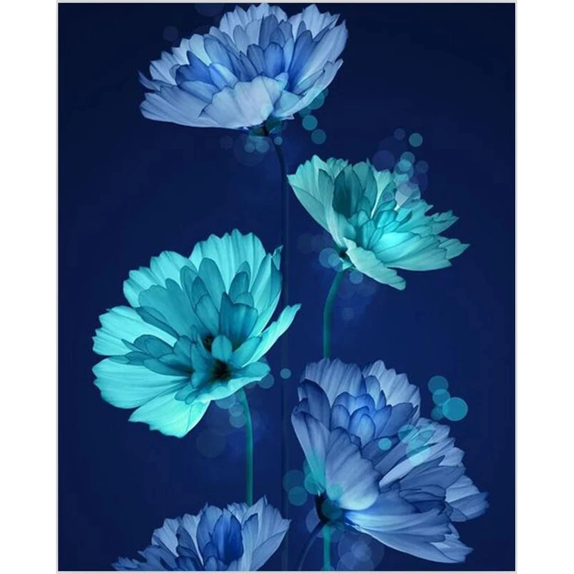 

5D Diy Diamond Painting Blue Lotus Flower Diamond Embroidery Cross Stitch Hot Sale Home Decor Handmade Gift Needlework Kits