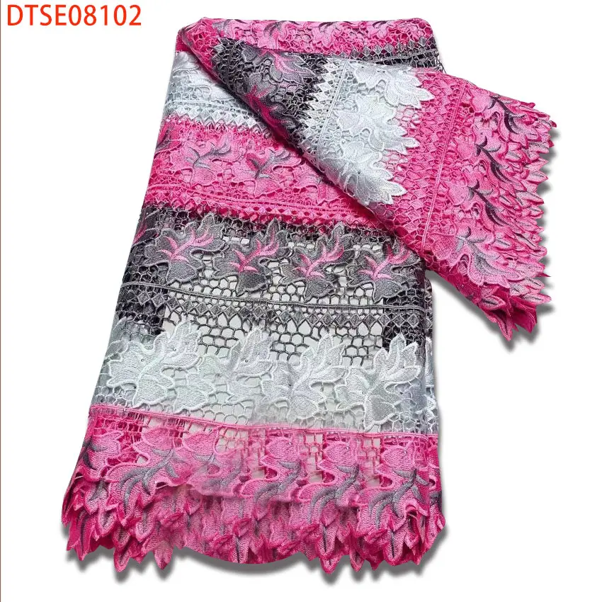 

2021 African high-quality water-soluble lace fabric embroidery lace girls party dress wedding dress DTSE08102