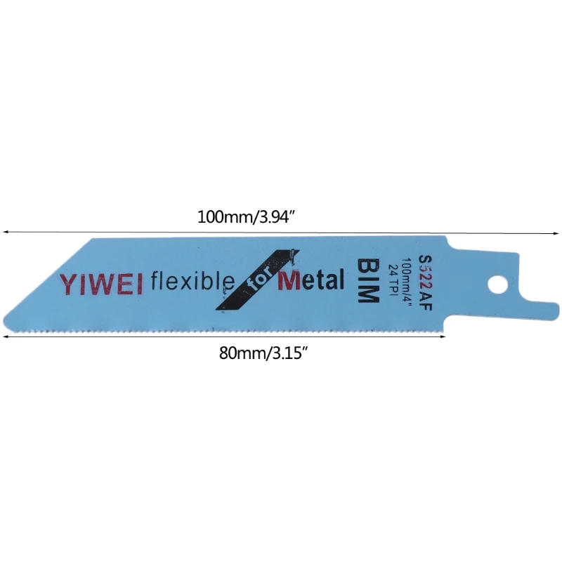 

5 Pcs S522AF 100mm 4\" BIM Reciprocating Sabre Saw Blades Set Flexible For Metal