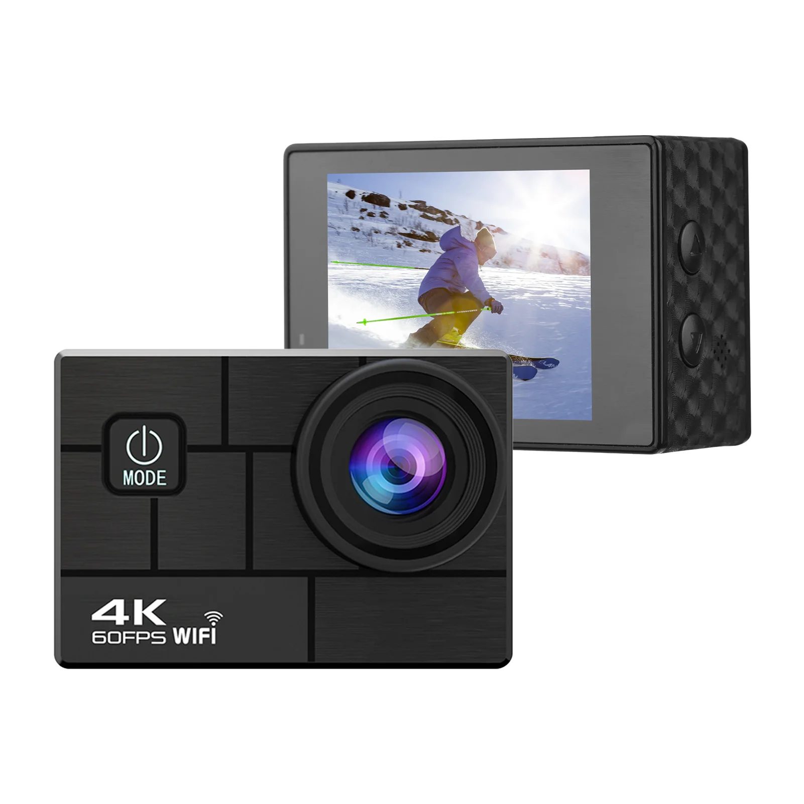 

4K/60FPS 24MP Sports Camera Portable DV Camcorder 2" Large LCD Display Screen 170 Degree Wide Angle 2.4G Wireless Remote Control