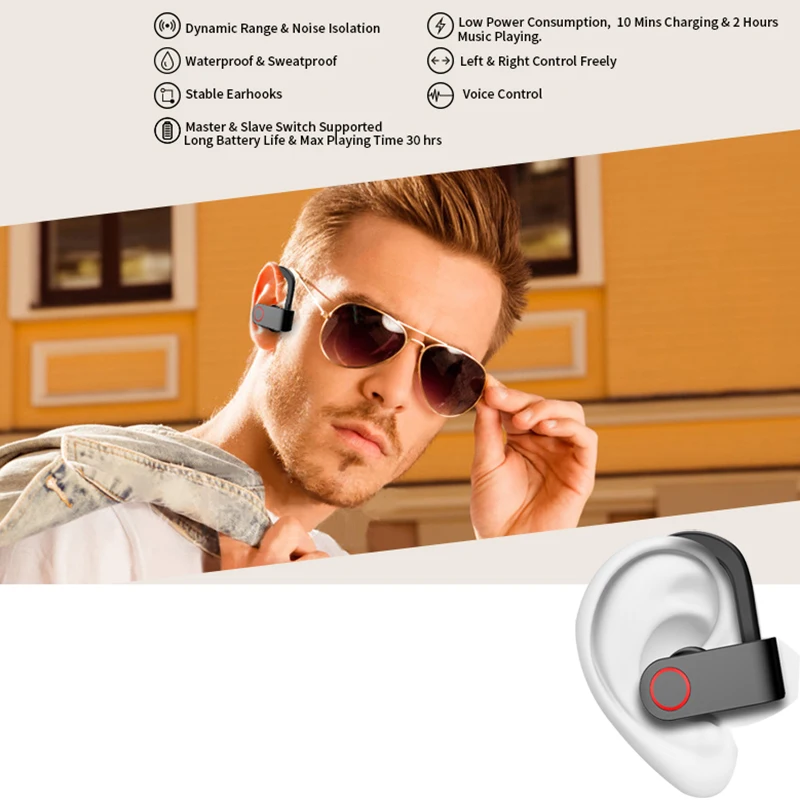 TWS 5,0 Bluetooth наушники CVC шумоподавление водонепроницаемые наушники стерео спортивные наушники двойной микрофон беспроводные Bluetooth гарнитуры