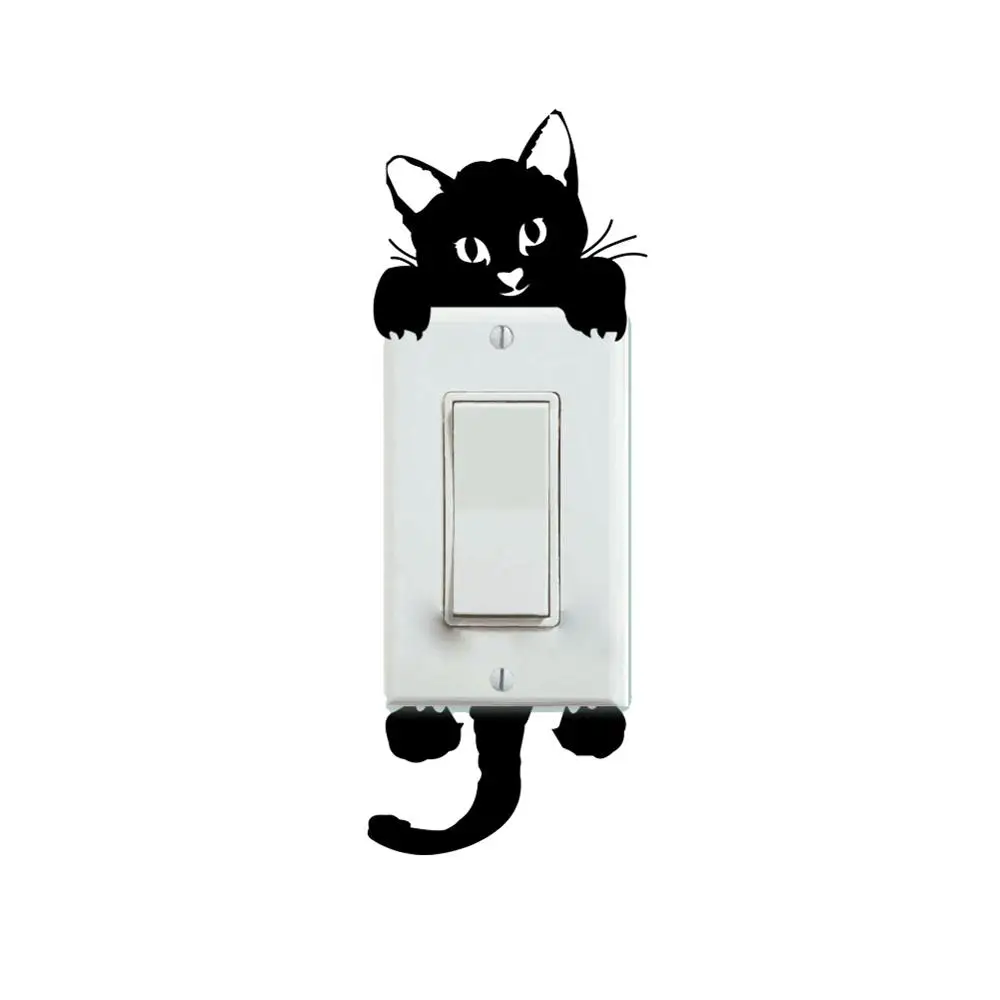 

Cartoon Cute Cat Elephant kitten panda Socket Switch Wall Sticker Vinyl Decals for Home Decor lovely animal stickers Removable