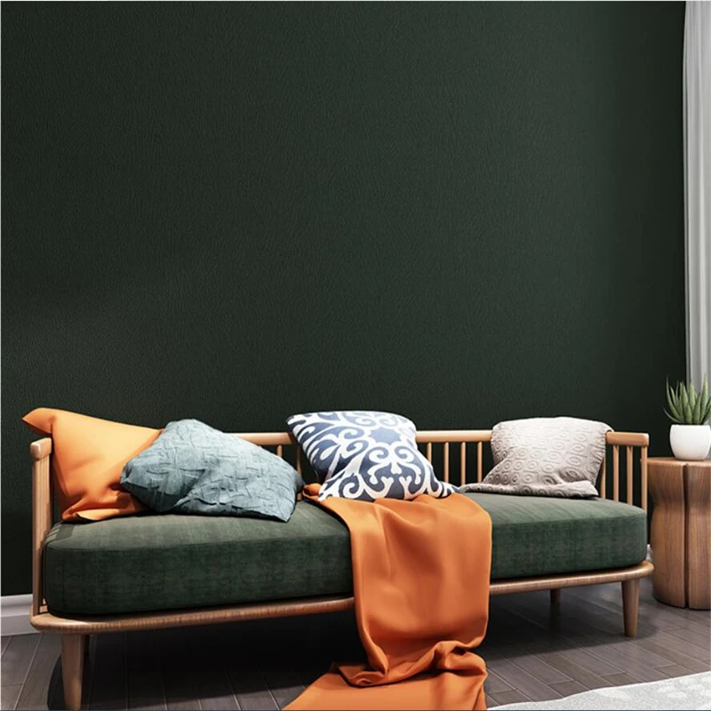 Современные минималистичные однотонные Ретро зеленые обои в скандинавском