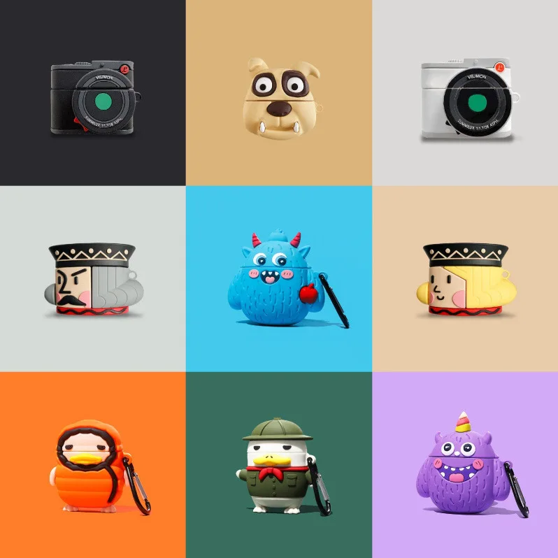 Милый беспроводной чехол для наушников GK с мультипликационным принтом AirPods 1/2