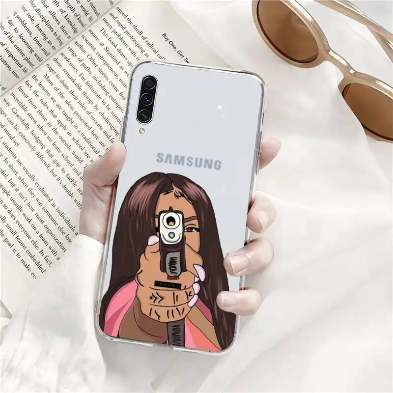 

Afro Girls Black Women Phone Case Transparent for Samsung A71 S9 10 20 HUAWEI p30 40 honor 10i 8x xiaomi note 8 Pro 10t 11
