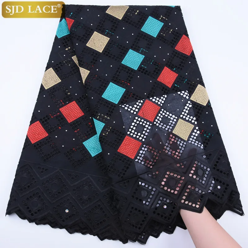 100% хлопок африканская кружевная ткань нигерийская 5 ярдов Высококачественная
