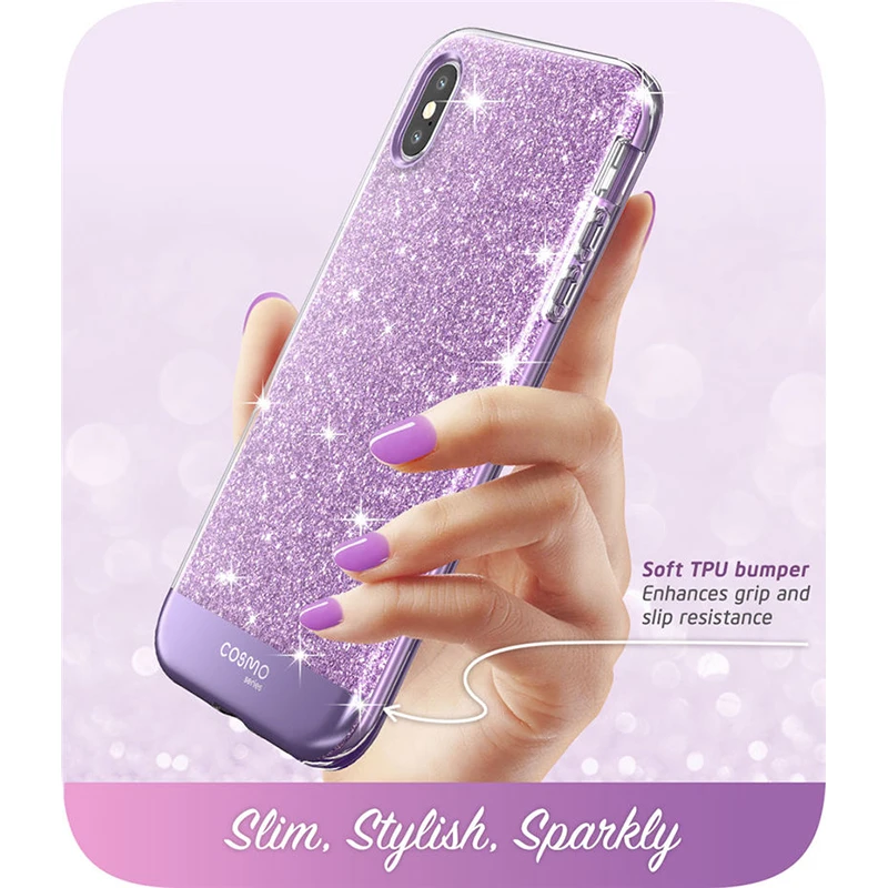 i blason for iphone x xs case 5 8 inch cosmo series full body shinning glitter marble bumper case with built in screen protector free global shipping