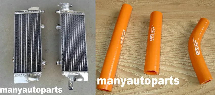 Алюминий радиатор + с оранжевым шлангом для KTM 125/150/200/250/300 SX EXC/MXC 2008 2013|Радиаторы и
