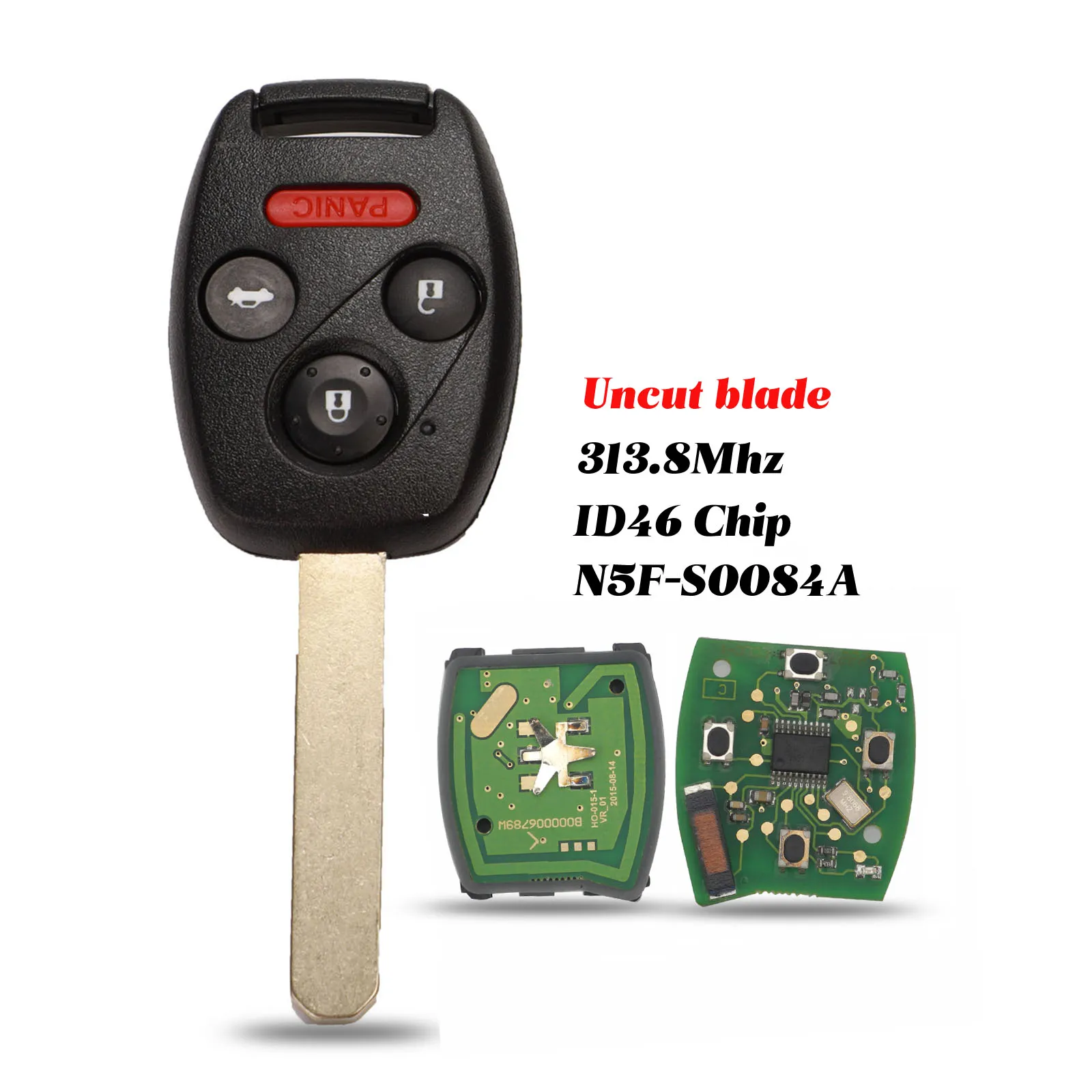 Jingyuqin новый чип 313 8 МГц ID46 3 кнопки Справка для Honda Civic EX Si 2006 2007 2008 2009 2010 2011 |