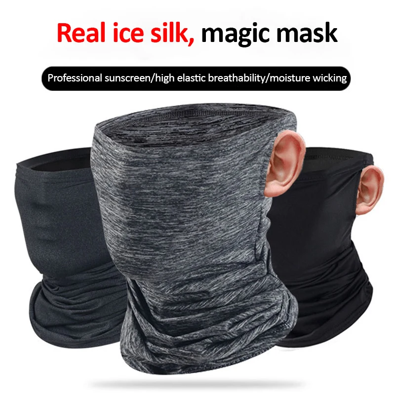 

Летняя велосипедная полулицевая маска, прохладная кожа, вискозная воздухопроницаемая, защита UV400, спортивный головной убор, велосипедная маска-повязка