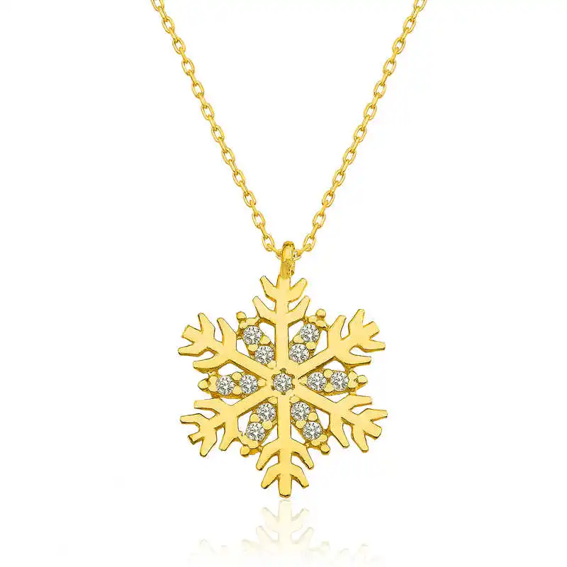 

Silverlina Silver Gold Snowflake Lady Necklace