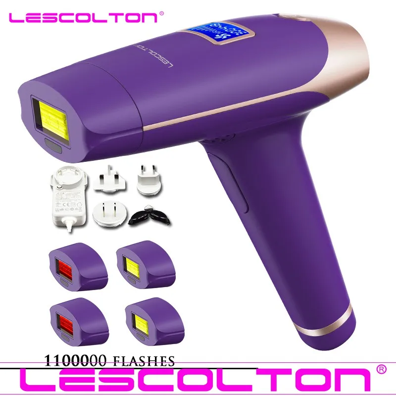 1100000times Purple Lescolton 4в1 1000000 импульсный IPL лазер для удаления волос перманентное Удаление волос IPL лазерный эпилятор подмышка удаление волос - Цвет: 1100000times Purple