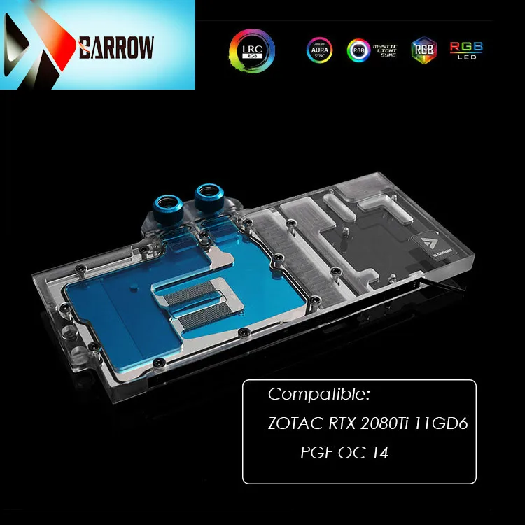 Barrow gpu Блок водяного охлаждения для ZOTAC RTX 2080Ti 11GD6 PGF OC 14 радиатор синхронная