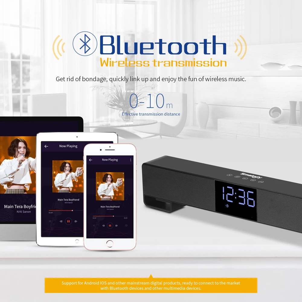 Smalody Bluetooth динамик Портативный беспроводной мини Саундбар двойной громкий s 10 Вт с