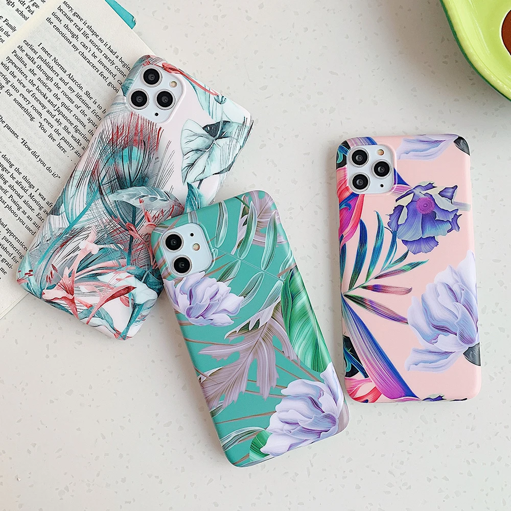 Винтажный чехол LOVECOM для телефона с яркими цветами и листьями iPhone 11 Pro Max XR XS 6 6S 7 8