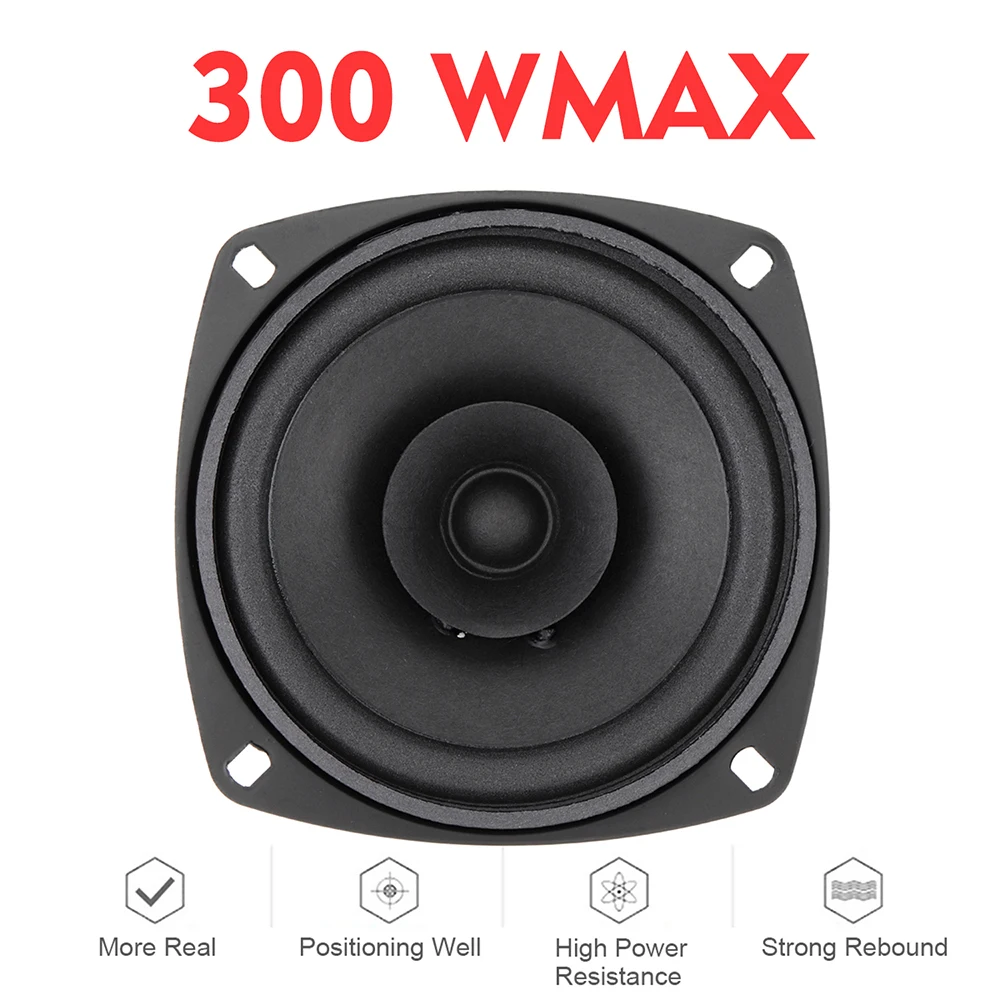 1x 4'' 4 Ohm 300W Car Coaxial Speaker Vehicle Door Auto Audio Music Stereo Full Range Frequency Hifi Speakers |