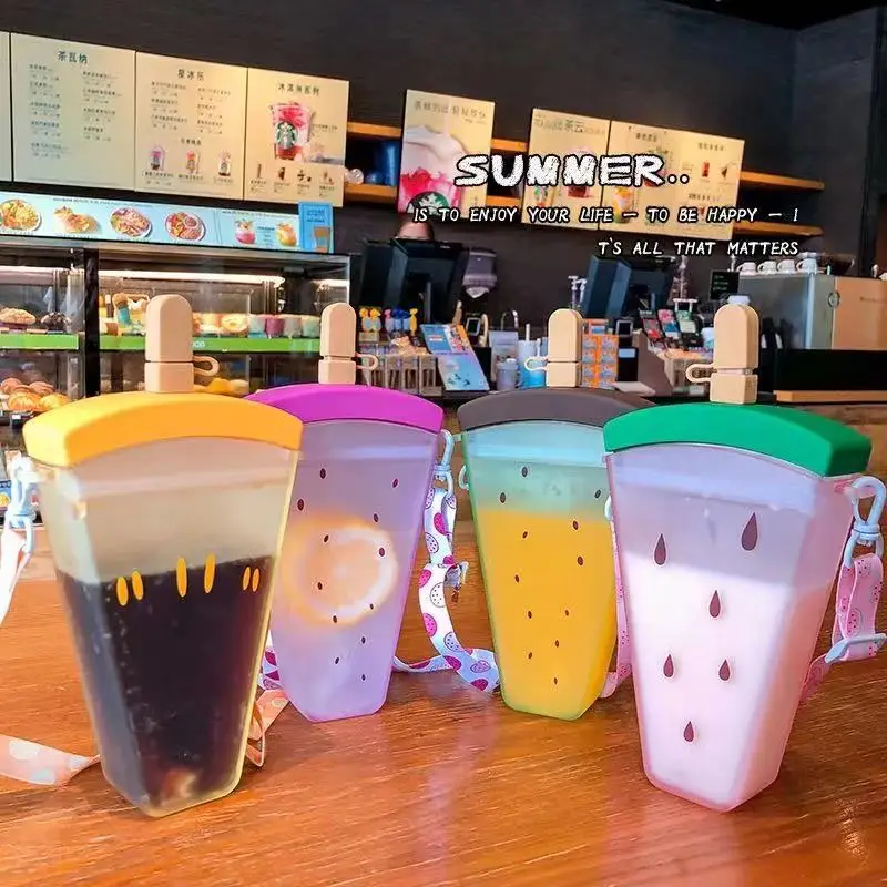 

Refreshing Summer Popsicle Sippy Cup Girls Cute Water Cups Go Out To Carry Student Sippy Cups Drop Watermelon Ice Cream Kettle